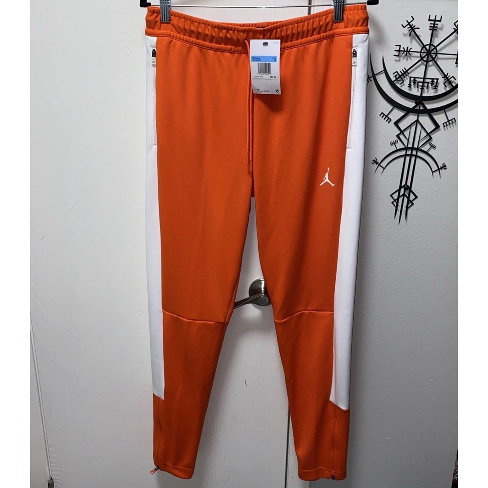 Nike Jordan Women's Basketball Team Issue Warmup Pants Medium Orange White WNBA